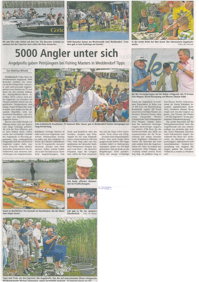 Altmark Zeitung, 25.06.2013: 5.000 Angler unter sich