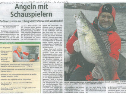 Altmark-Zeitung, Klötzer Nachrichten, 31.05.2012: Angeln mit Schauspielern