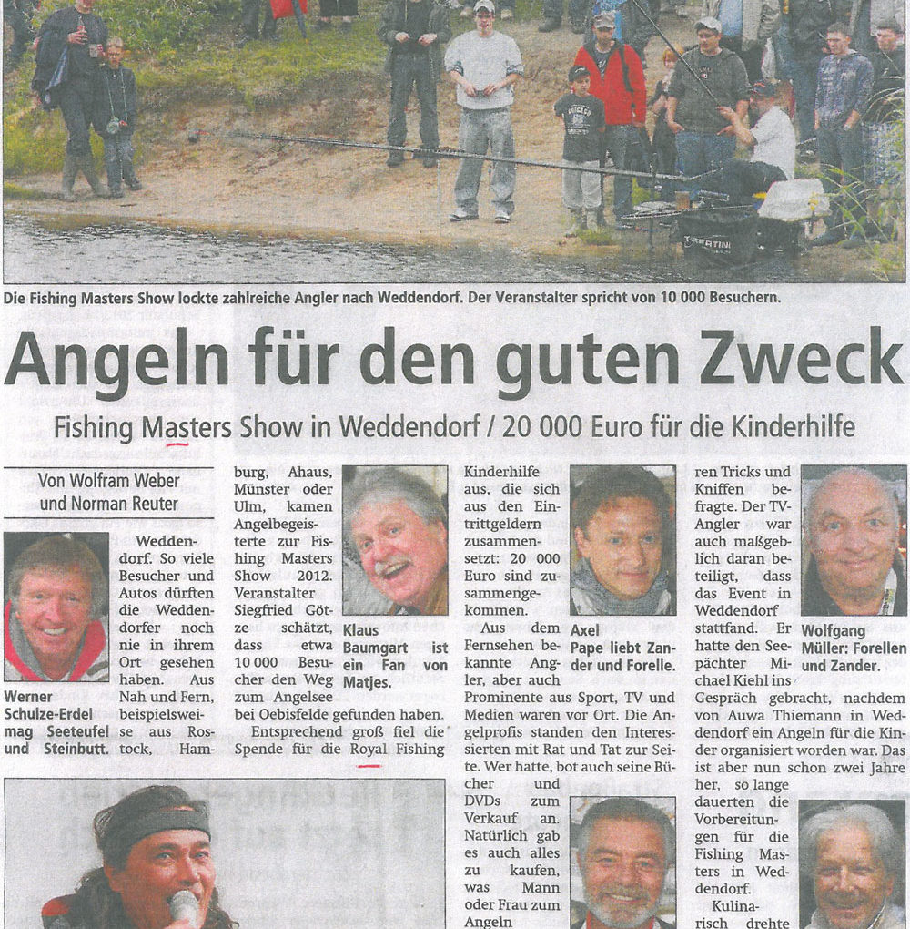 Altmark-Zeitung, Stendaler Nachrichten und weitere Lokalausgaben, 21.06.2012: Angeln für den guten Zweck
