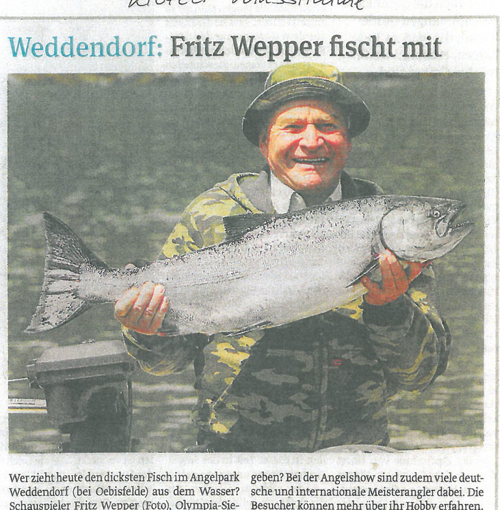 Klötzer Volksstimme: 16.06.2012: Weddendorf: Fritz Wepper fischte mit