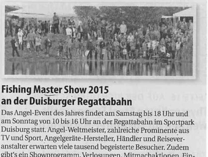 Fishing Masters Show 2015 an der Duisburger Regattabahn