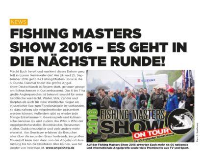 Fishing Masters Show 2016 - Es geht in die nächste Runde!