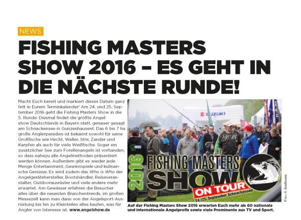 Fishing Masters Show 2016 - Es geht in die nächste Runde!